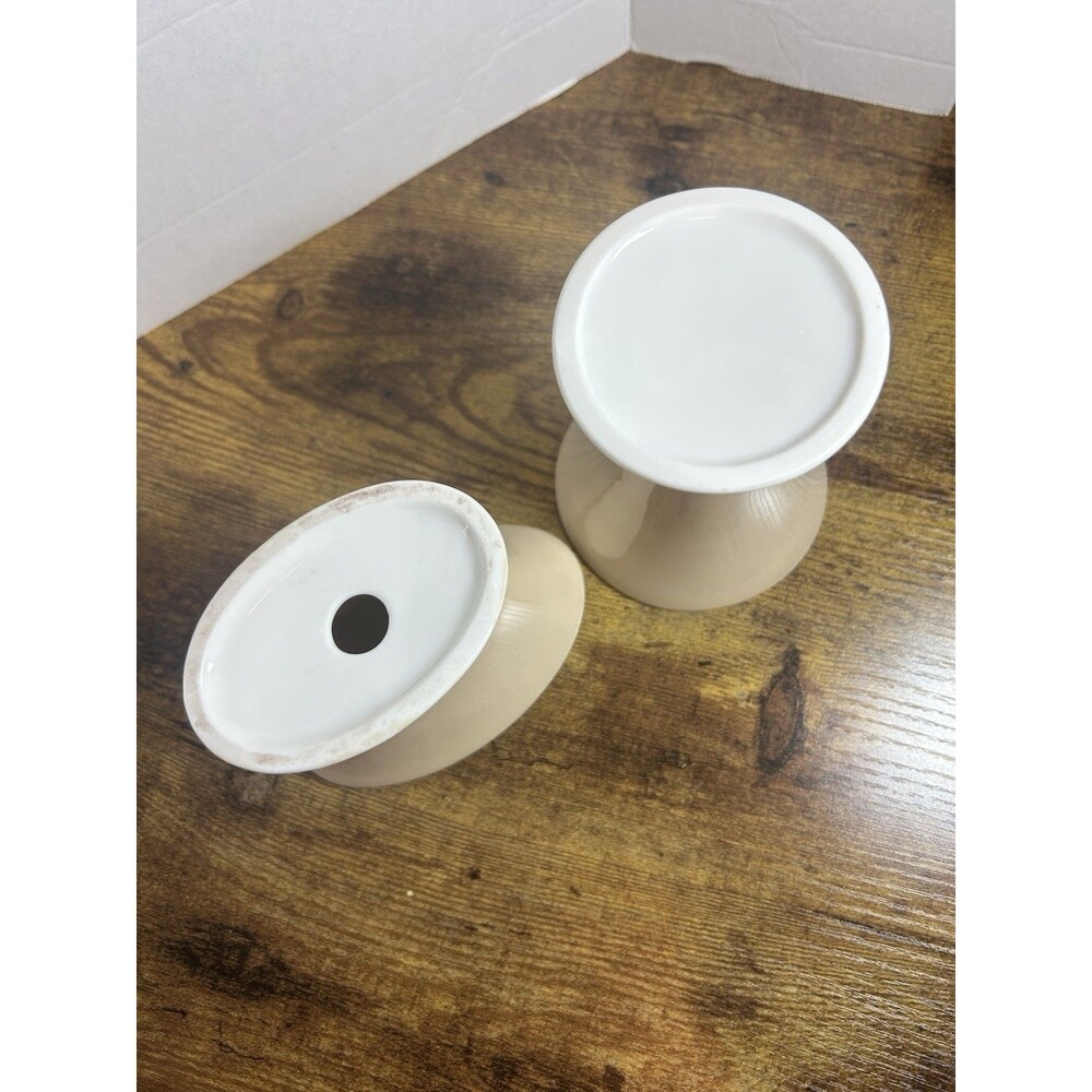 Beige White Gold Trim Ceramic Bath Set Toothbrush Holder Cup Soap Holder Decor - Picture 7 of 16
